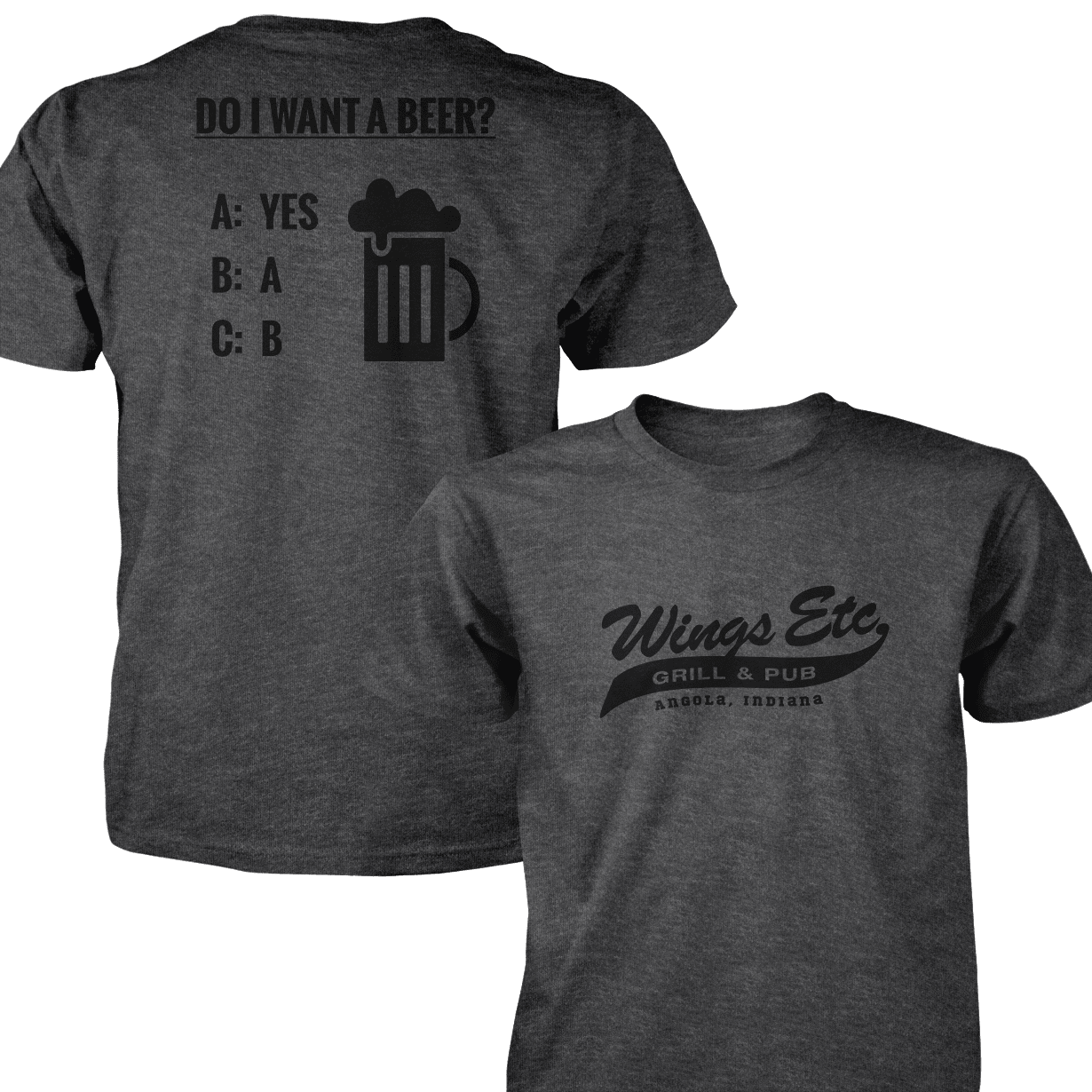 Wings Etc. Do I Want A Beer? - Next Level Premium Cvc Crew T-Shirt - Angola Indiana