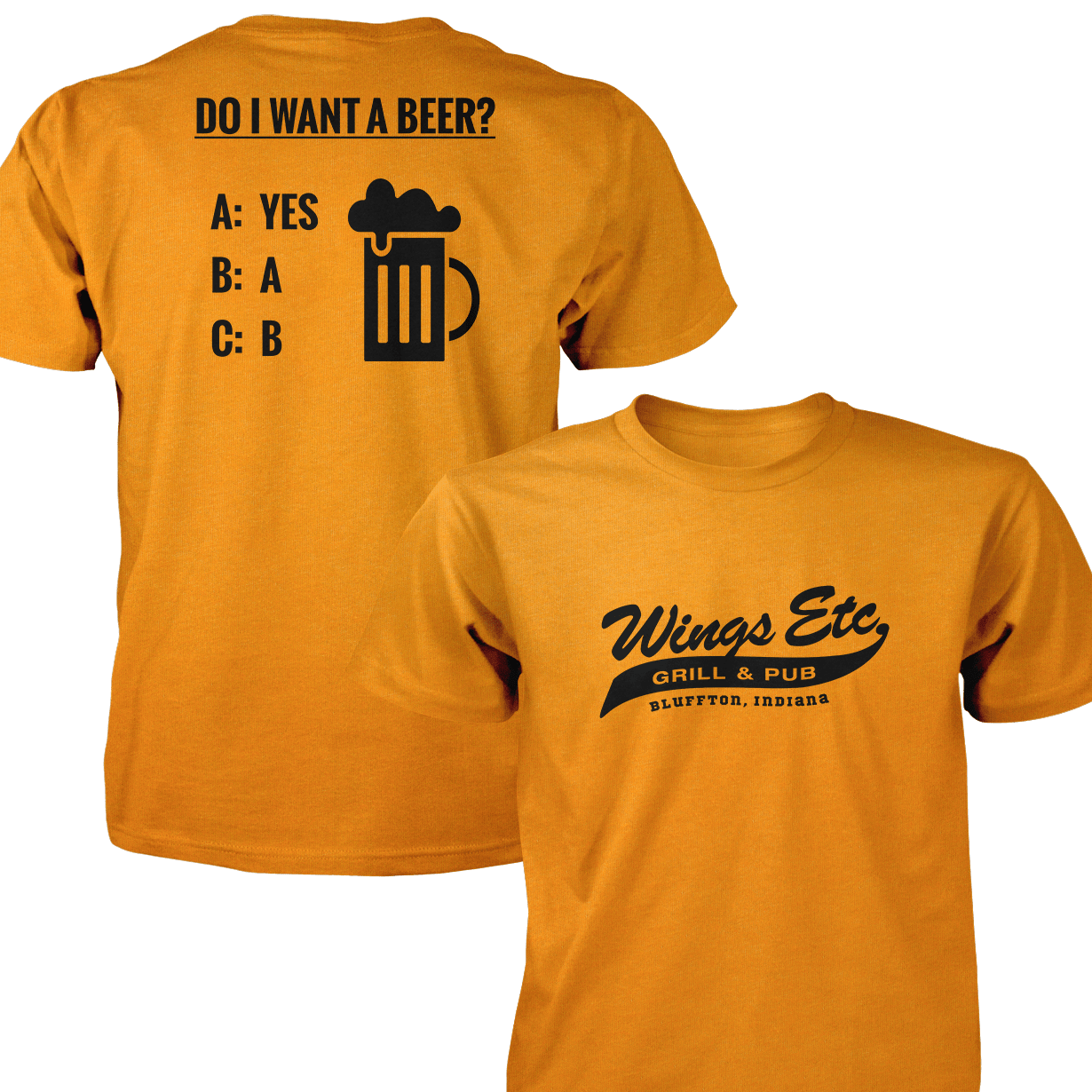 Wings Etc. Do I Want A Beer? - Next Level Premium Cvc Crew T-Shirt - Bluffton Indiana
