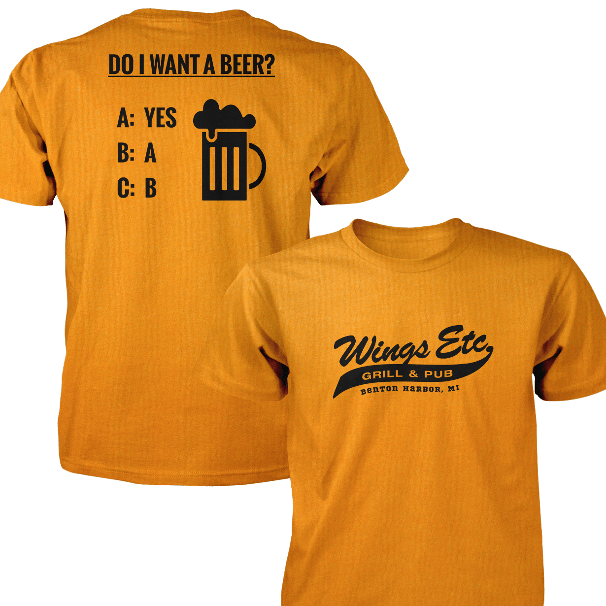 Wings Etc. Do I Want A Beer? - Next Level Premium Cvc Crew T-Shirt - Benton Harbor Michigan