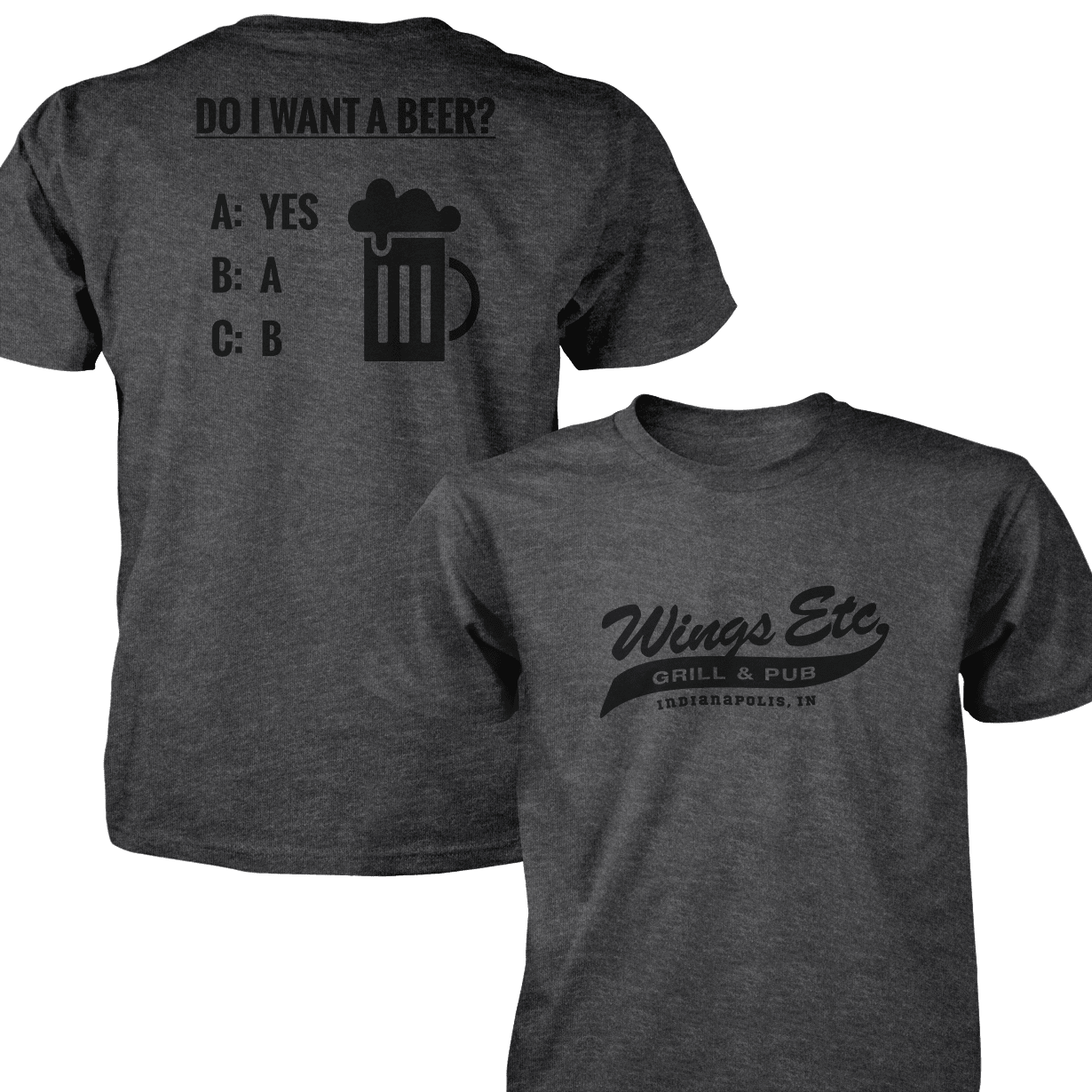 Wings Etc. Do I Want A Beer? - Next Level Premium Cvc Crew T-Shirt - Indianapolis Indiana