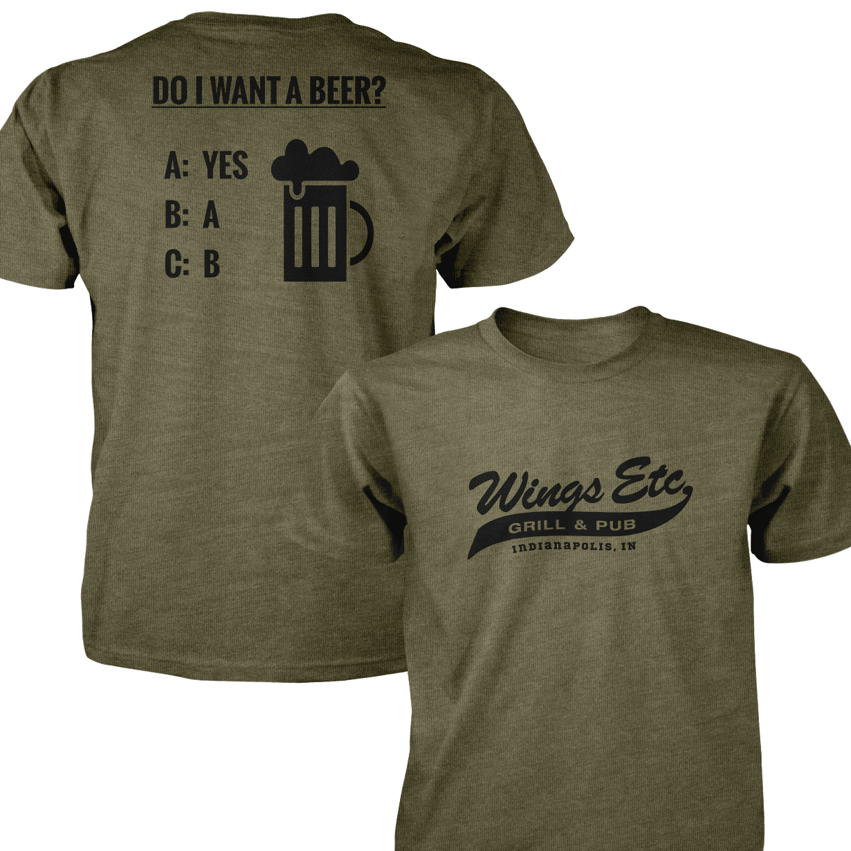 Wings Etc. Do I Want A Beer? - Next Level Premium Cvc Crew T-Shirt - Indianapolis Indiana