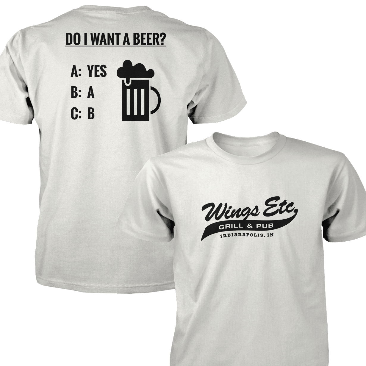 Wings Etc. Do I Want A Beer? - Next Level Premium Cvc Crew T-Shirt - Indianapolis Indiana