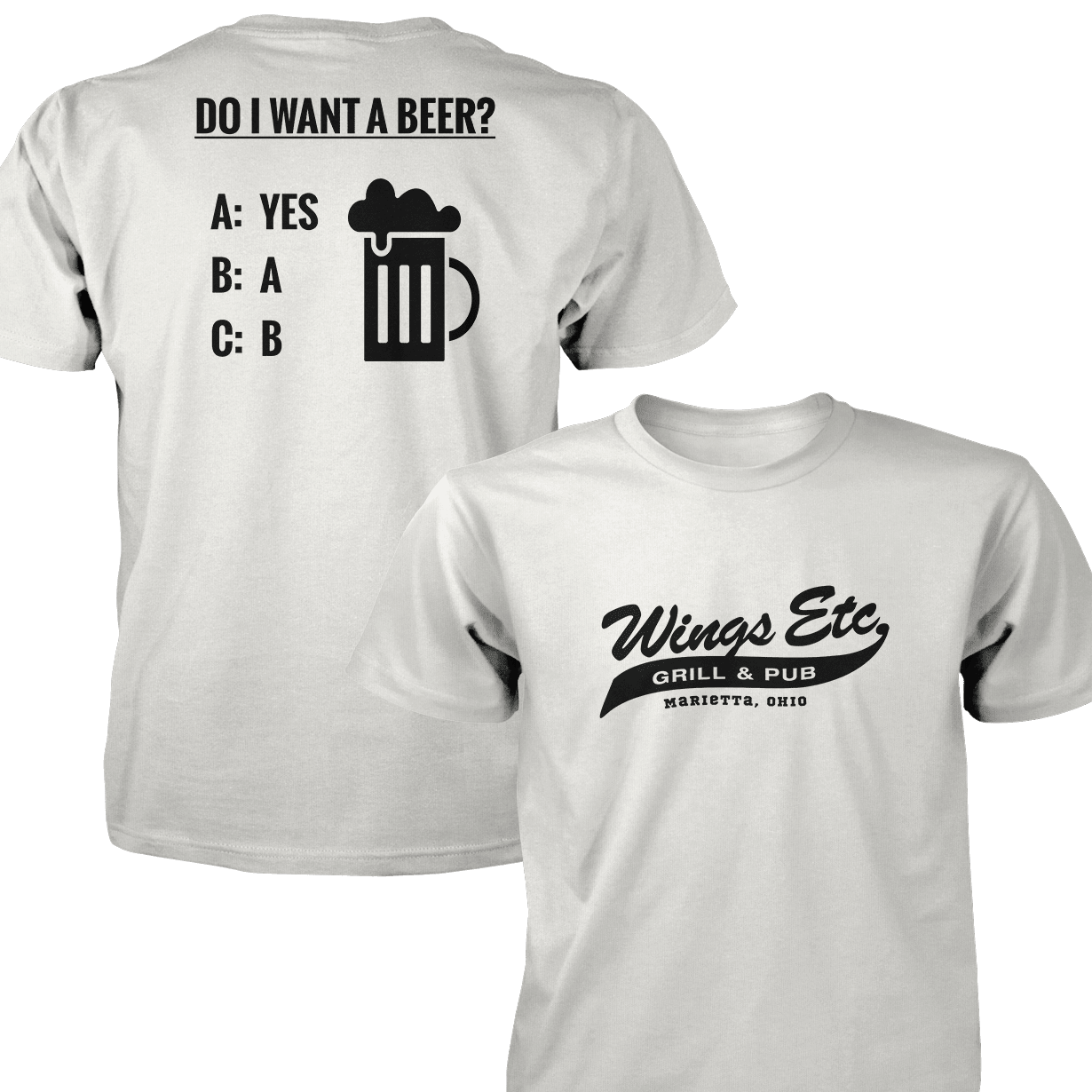 Wings Etc. Do I Want A Beer? - Next Level Premium Cvc Crew T-Shirt - Marietta Ohio