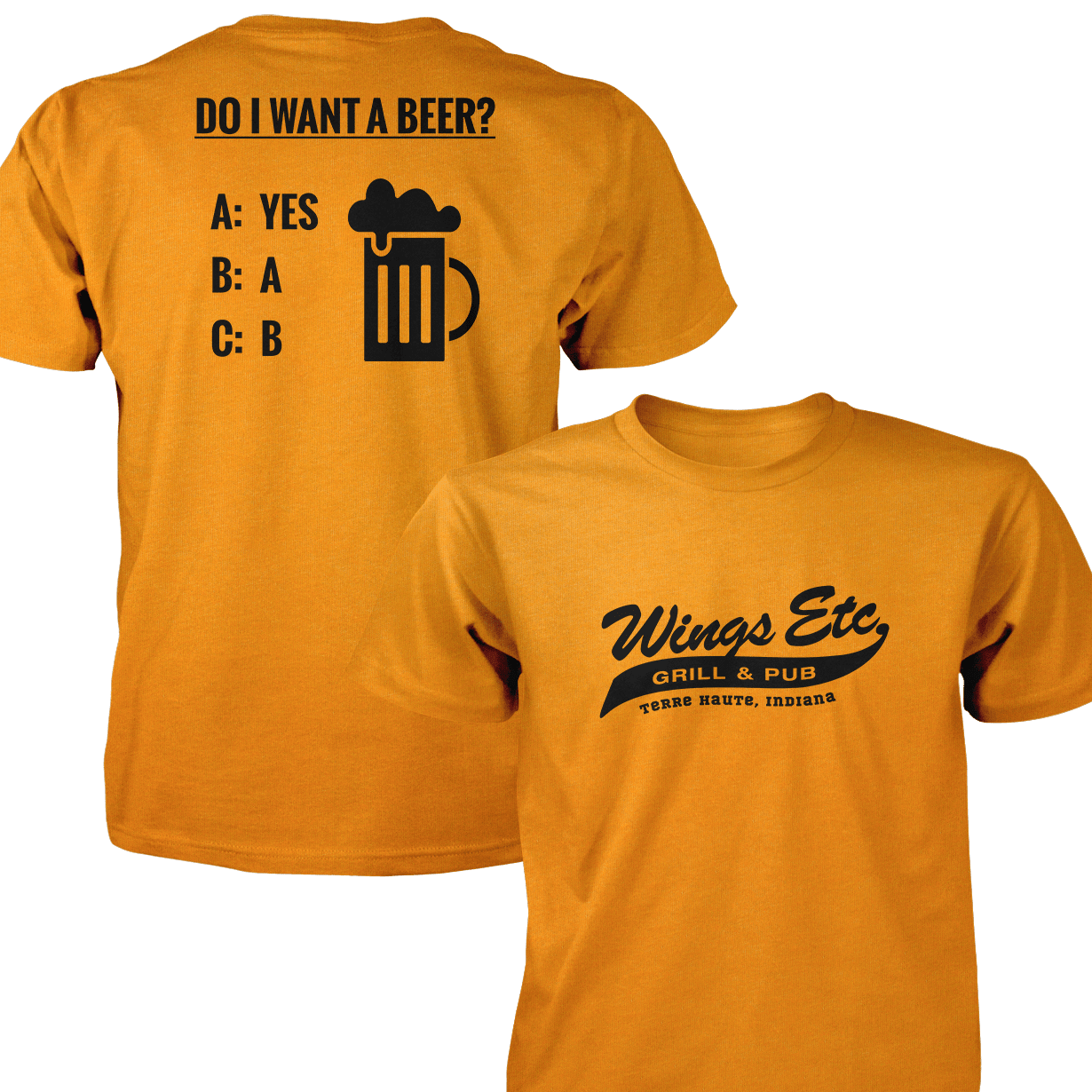 Wings Etc. Do I Want A Beer? - Next Level Premium Cvc Crew T-Shirt - Terre Haute Indiana