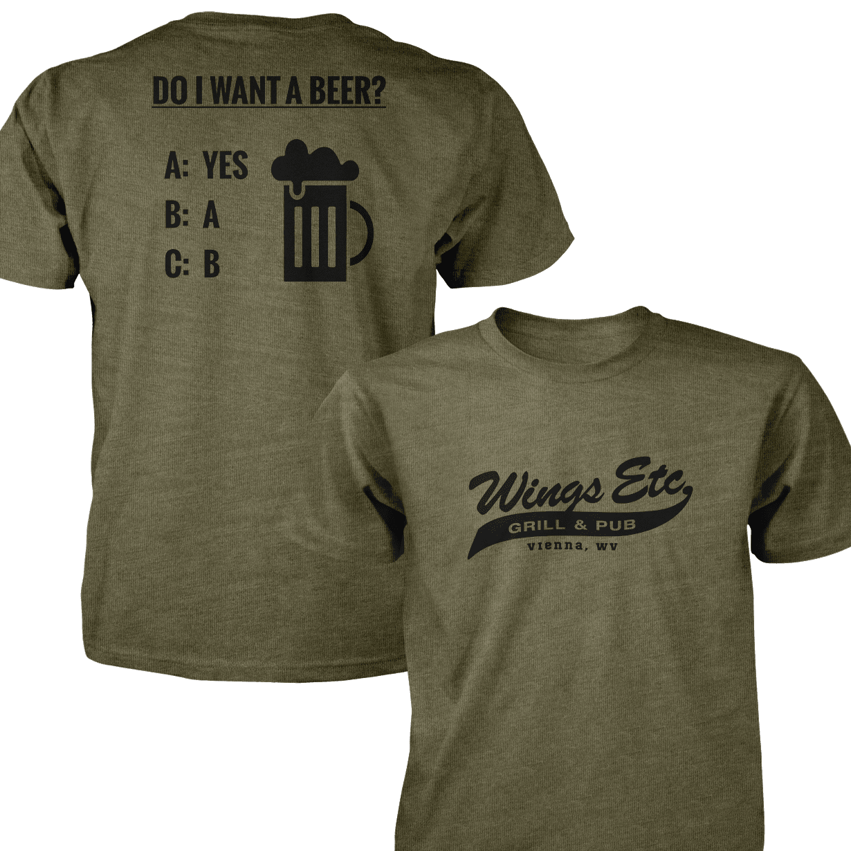 Wings Etc. Do I Want A Beer? - Next Level Premium Cvc Crew T-Shirt - Vienna West Virginia