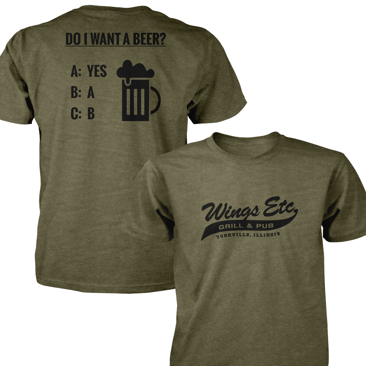 Wings Etc. Do I Want A Beer? - Next Level Premium Cvc Crew T-Shirt - Yorkville Illinois