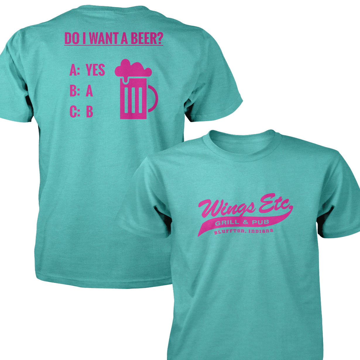 Wings Etc. Do I Want A Beer? - Next Level Premium Cvc Crew T-Shirt - Bluffton Indiana