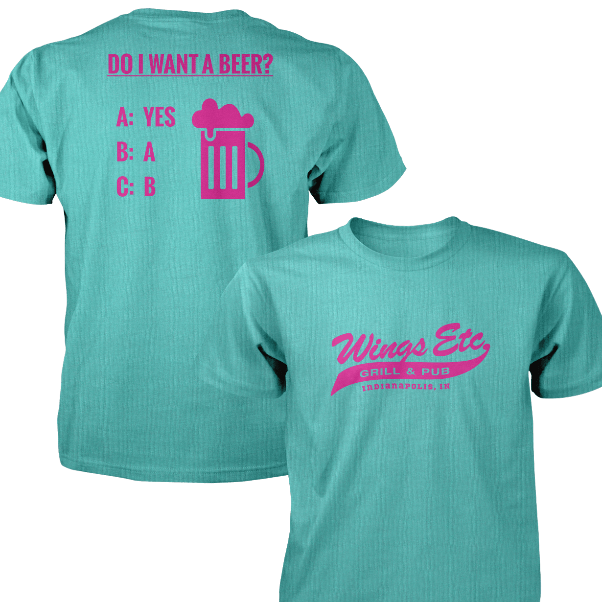 Wings Etc. Do I Want A Beer? - Next Level Premium Cvc Crew T-Shirt - Indianapolis Indiana