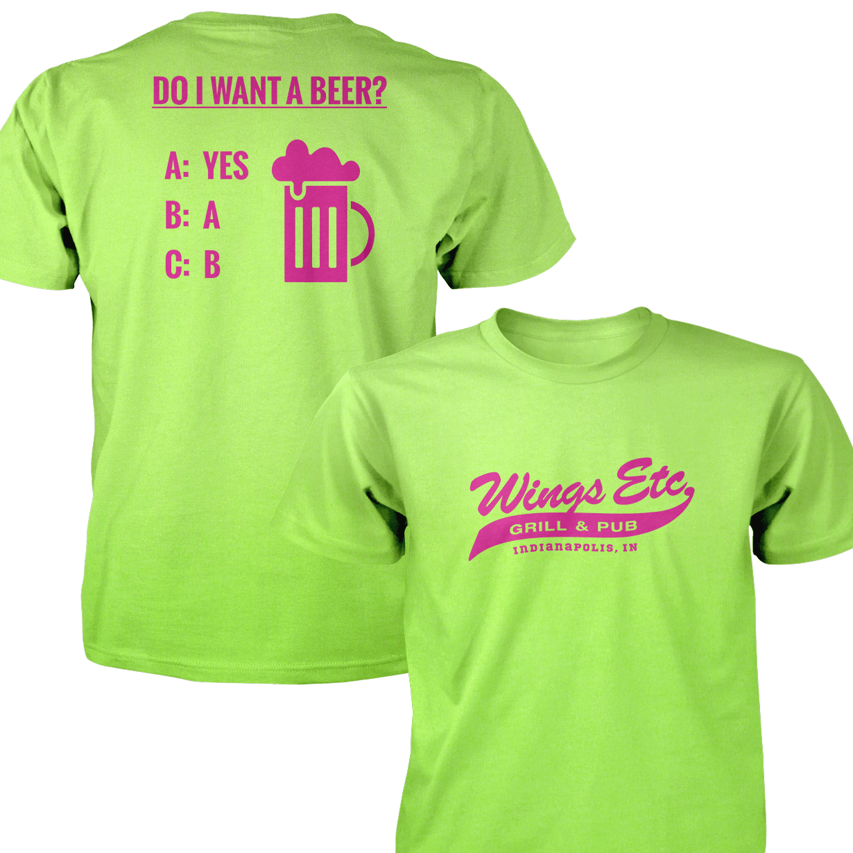 Wings Etc. Do I Want A Beer? - Next Level Premium Cvc Crew T-Shirt - Indianapolis Indiana