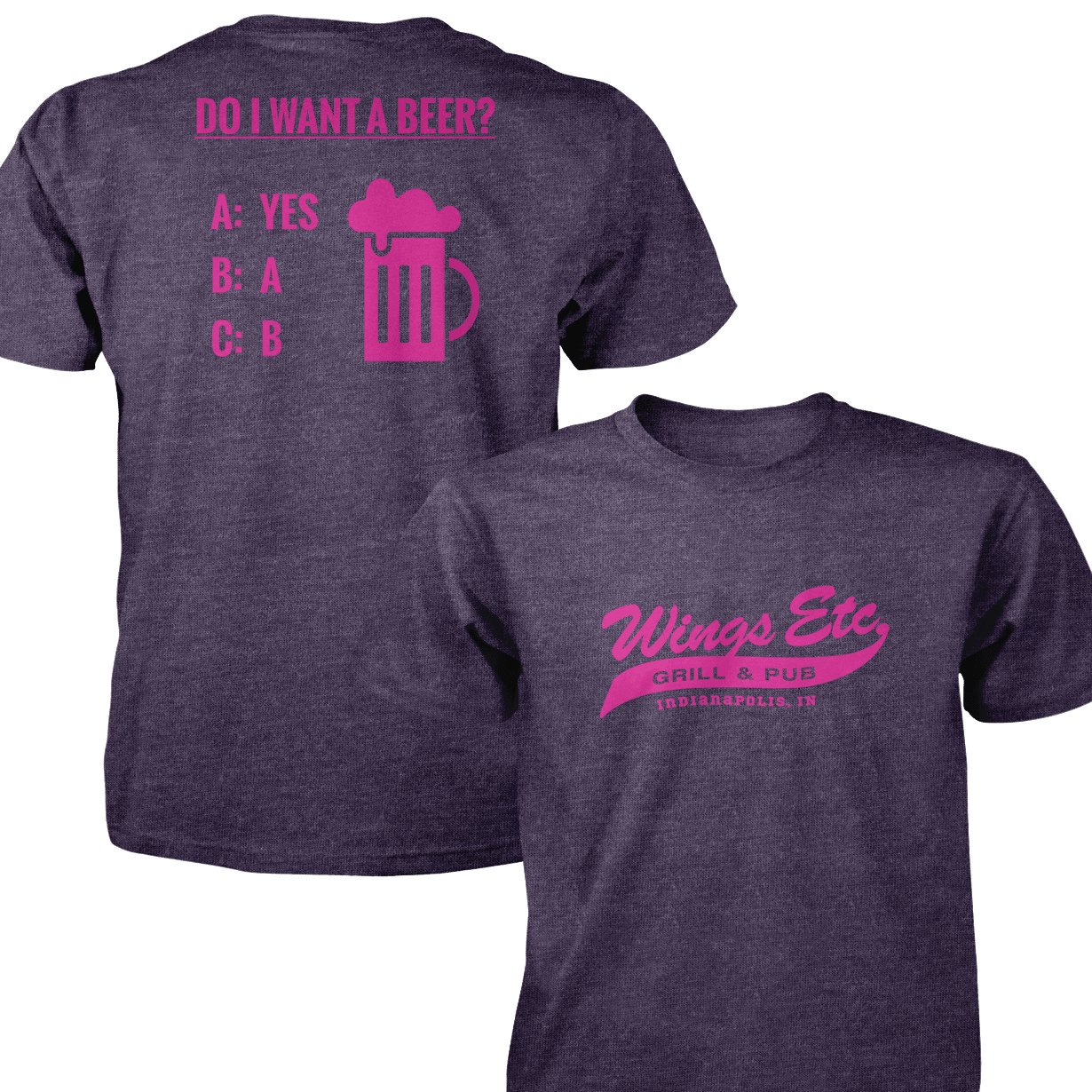 Wings Etc. Do I Want A Beer? - Next Level Premium Cvc Crew T-Shirt - Indianapolis Indiana