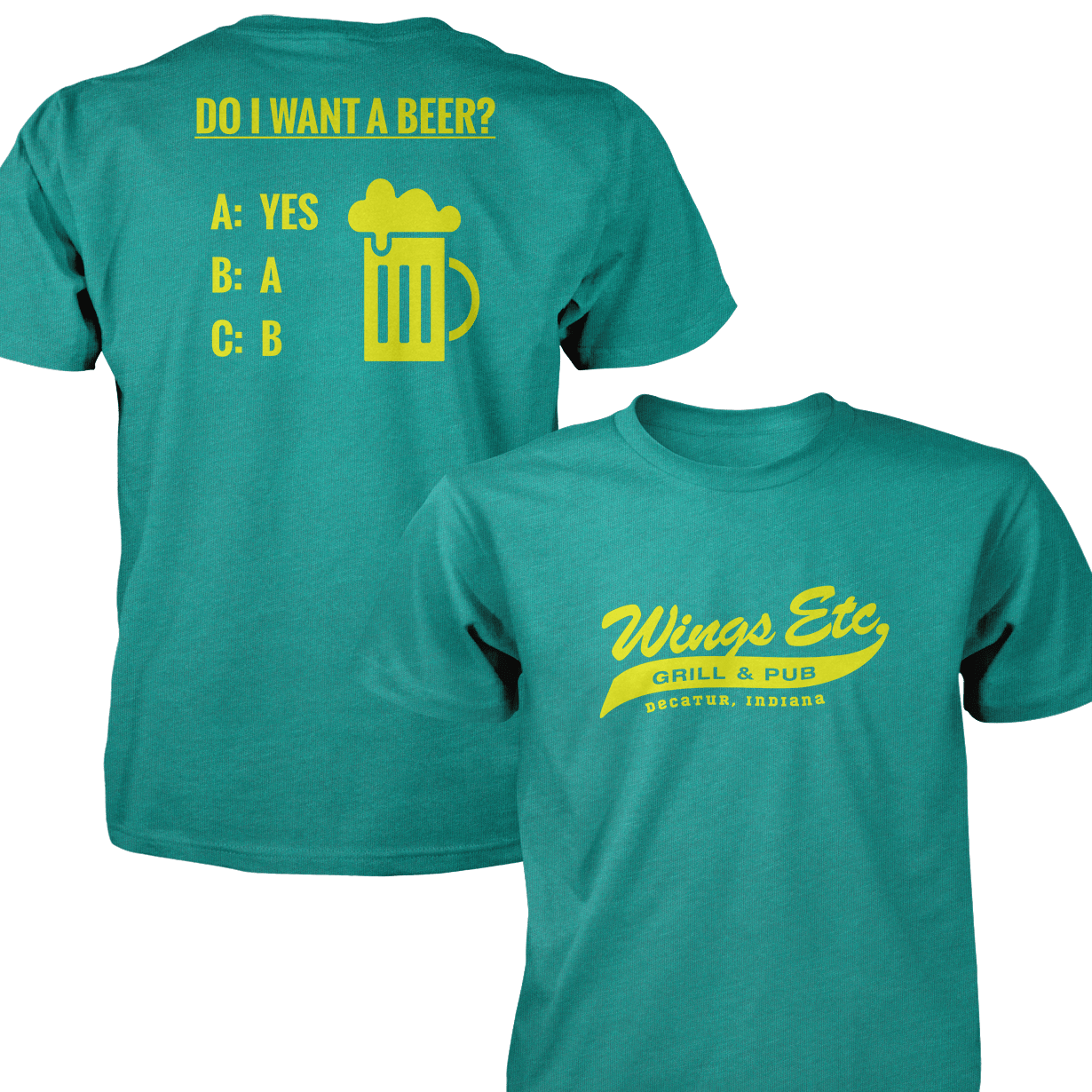 Wings Etc. Do I Want A Beer? - Next Level Premium Cvc Crew T-Shirt - Decatur Indiana