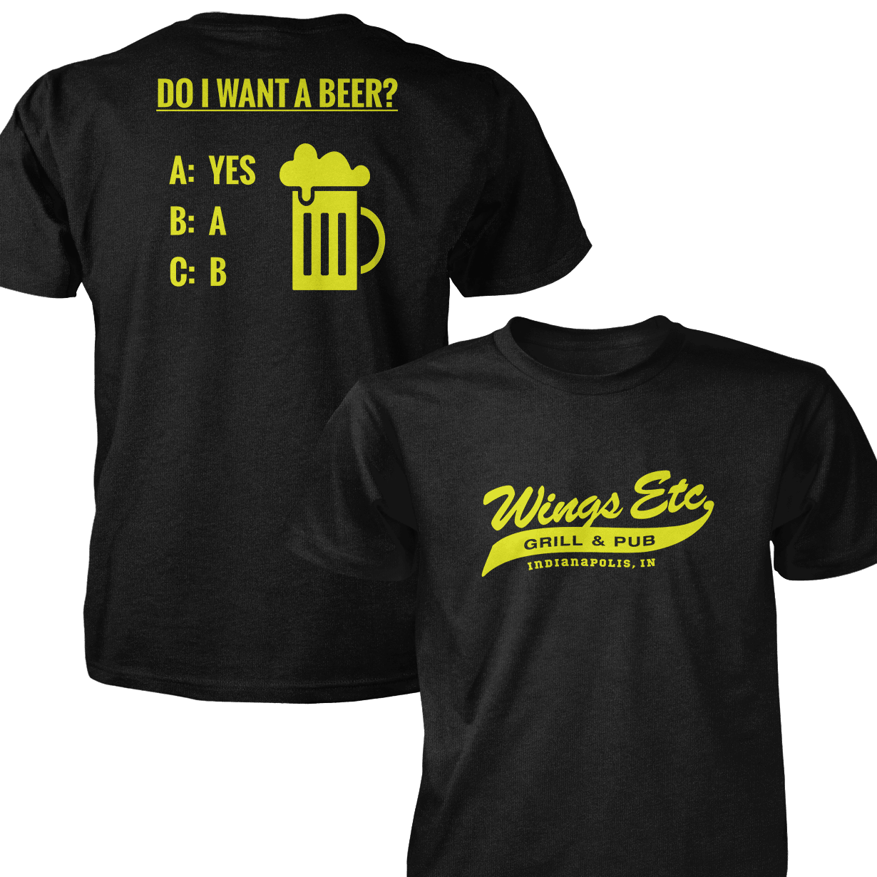 Wings Etc. Do I Want A Beer? - Next Level Premium Cvc Crew T-Shirt - Indianapolis Indiana