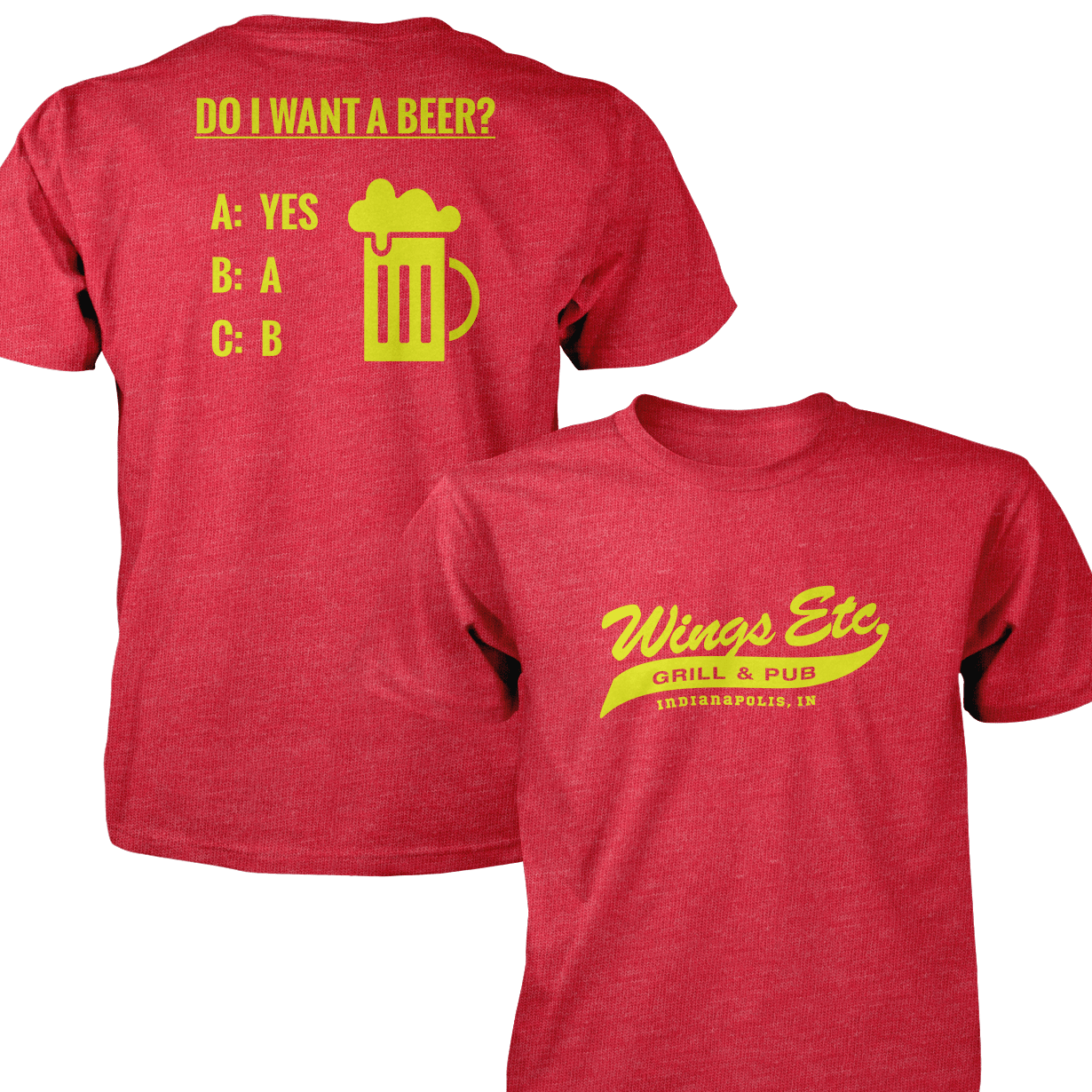 Wings Etc. Do I Want A Beer? - Next Level Premium Cvc Crew T-Shirt - Indianapolis Indiana