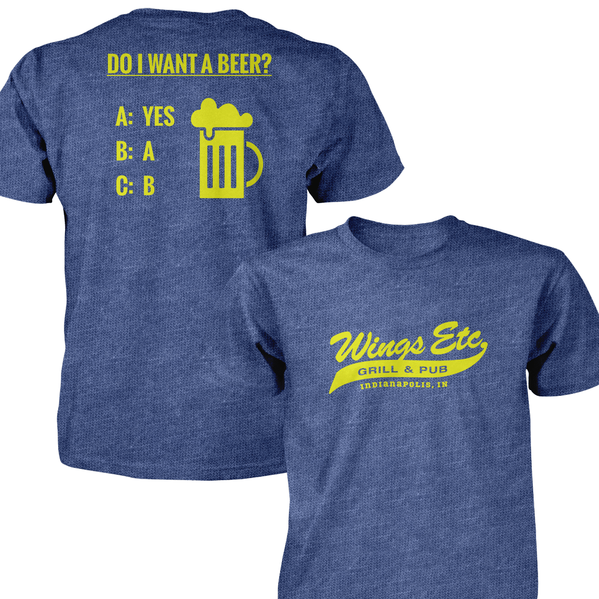 Wings Etc. Do I Want A Beer? - Next Level Premium Cvc Crew T-Shirt - Indianapolis Indiana