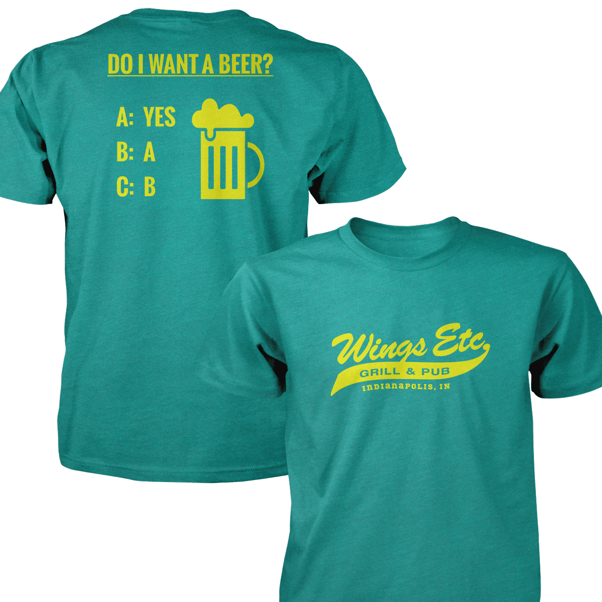Wings Etc. Do I Want A Beer? - Next Level Premium Cvc Crew T-Shirt - Indianapolis Indiana