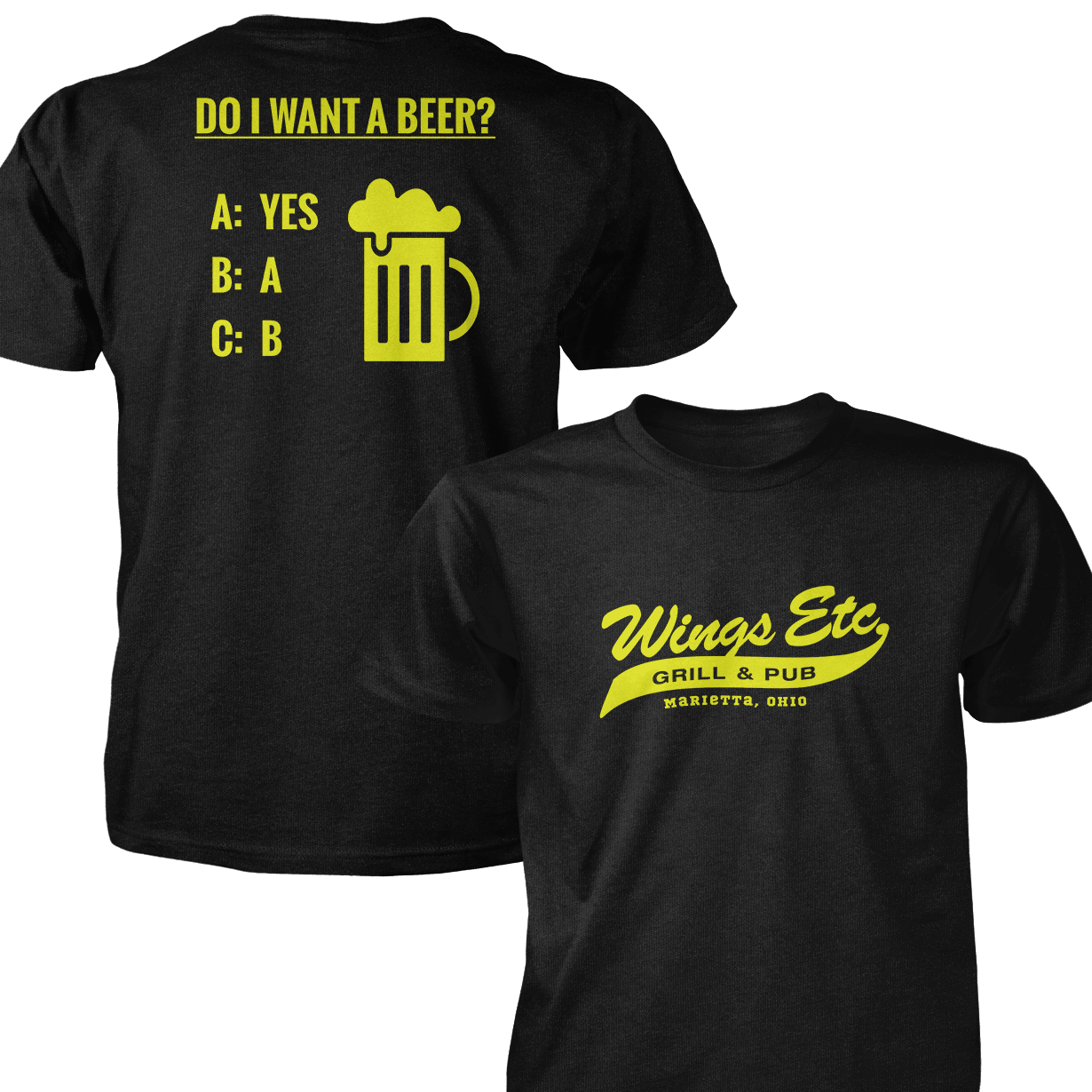 Wings Etc. Do I Want A Beer? - Next Level Premium Cvc Crew T-Shirt - Marietta Ohio
