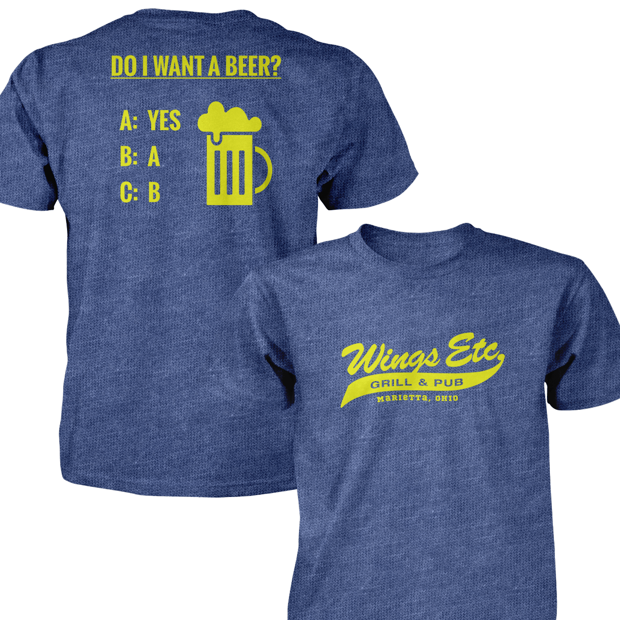 Wings Etc. Do I Want A Beer? - Next Level Premium Cvc Crew T-Shirt - Marietta Ohio