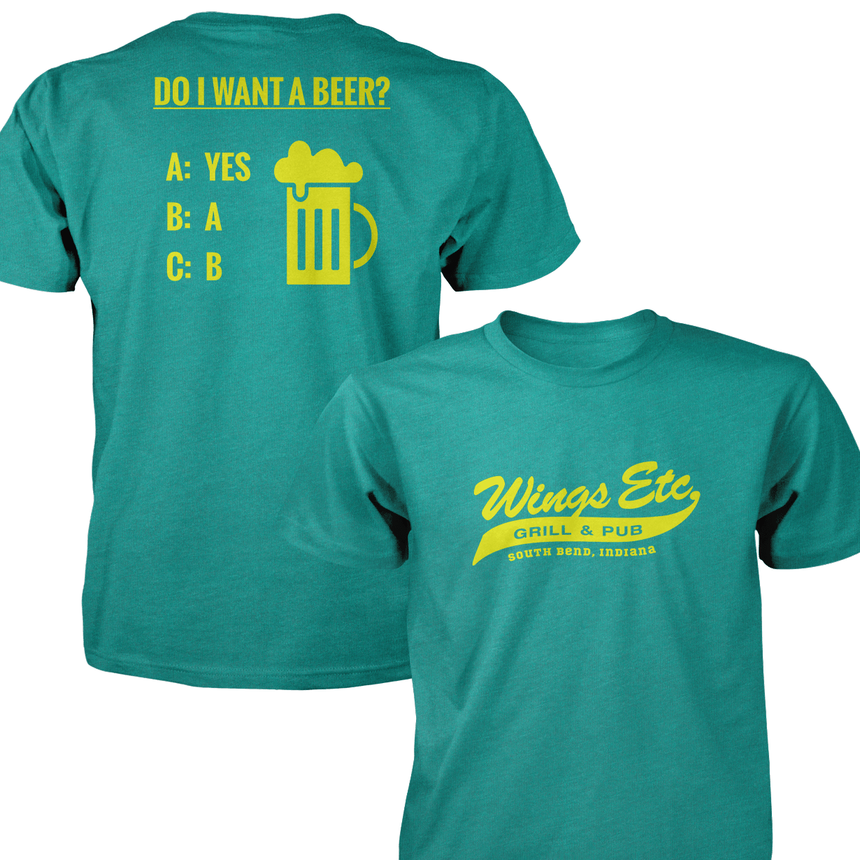 Wings Etc. Do I Want A Beer? - Next Level Premium Cvc Crew T-Shirt - South Bend Indiana