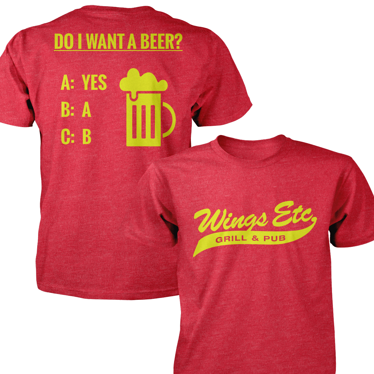 Wings Etc. Do I Want A Beer? - Next Level Premium Cvc Crew T-Shirt