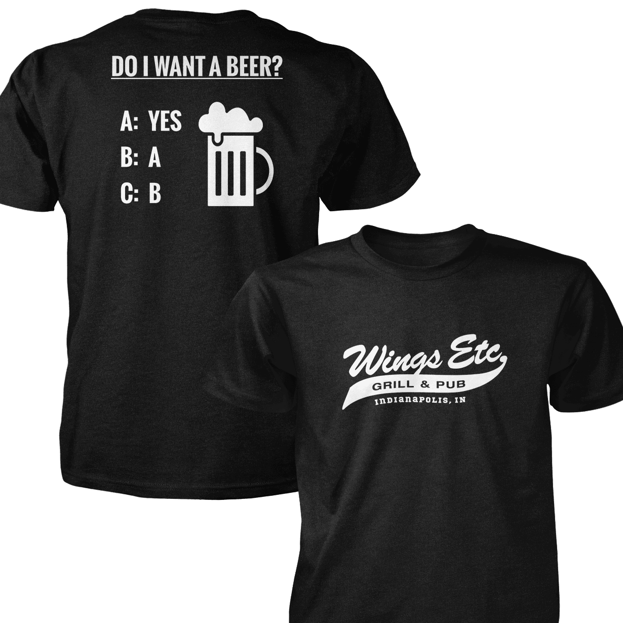 Wings Etc. Do I Want A Beer? - Next Level Premium Cvc Crew T-Shirt - Indianapolis Indiana