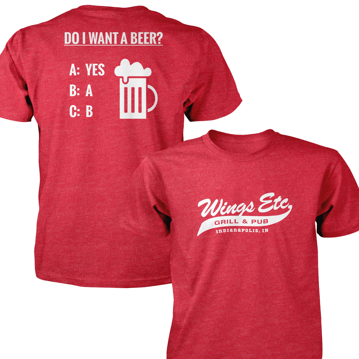Wings Etc. Do I Want A Beer? - Next Level Premium Cvc Crew T-Shirt - Indianapolis Indiana