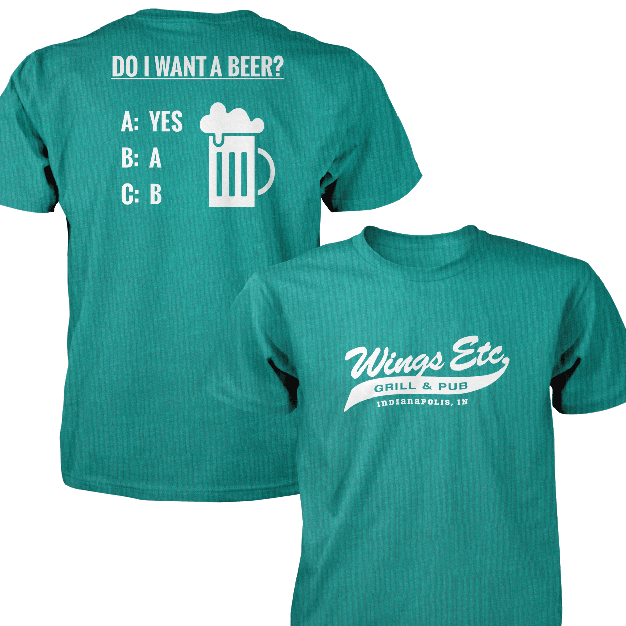 Wings Etc. Do I Want A Beer? - Next Level Premium Cvc Crew T-Shirt - Indianapolis Indiana