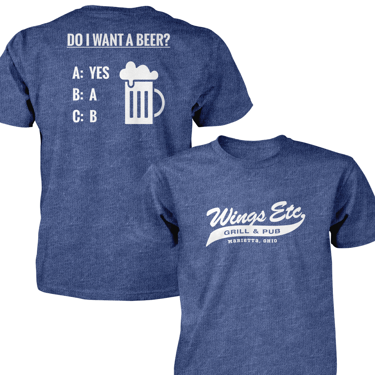 Wings Etc. Do I Want A Beer? - Next Level Premium Cvc Crew T-Shirt - Marietta Ohio