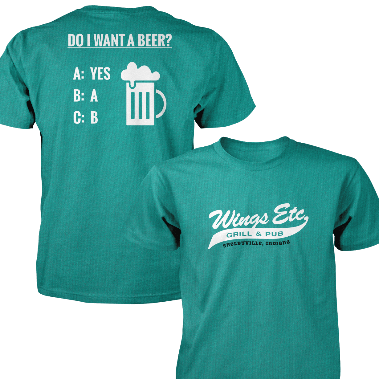 Wings Etc. Do I Want A Beer? - Next Level Premium Cvc Crew T-Shirt - Shelbyville Indiana