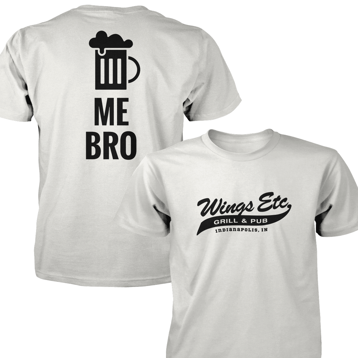 Wings Etc. Beer Me Bro - Next Level Premium Cvc Crew T-Shirt - Indianapolis Indiana