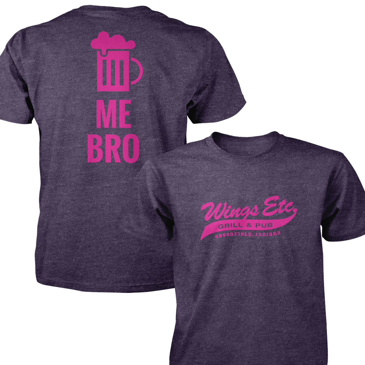 Wings Etc. Beer Me Bro - Next Level Premium Cvc Crew T-Shirt - Greenfield Indiana