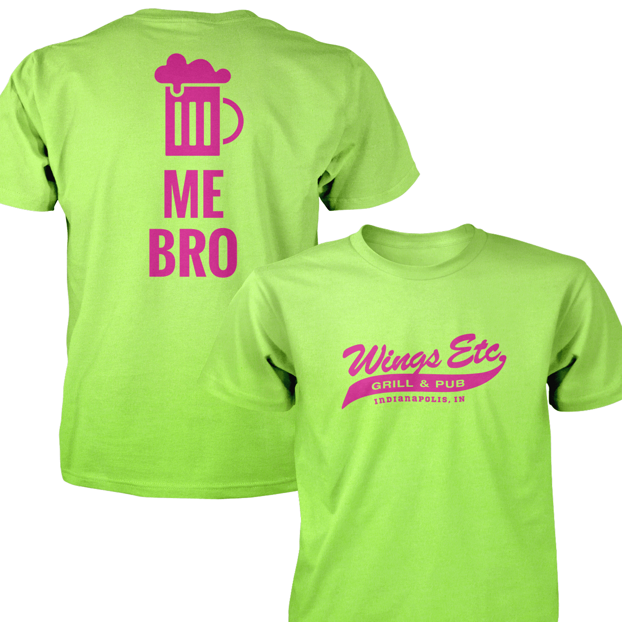 Wings Etc. Beer Me Bro - Next Level Premium Cvc Crew T-Shirt - Indianapolis Indiana