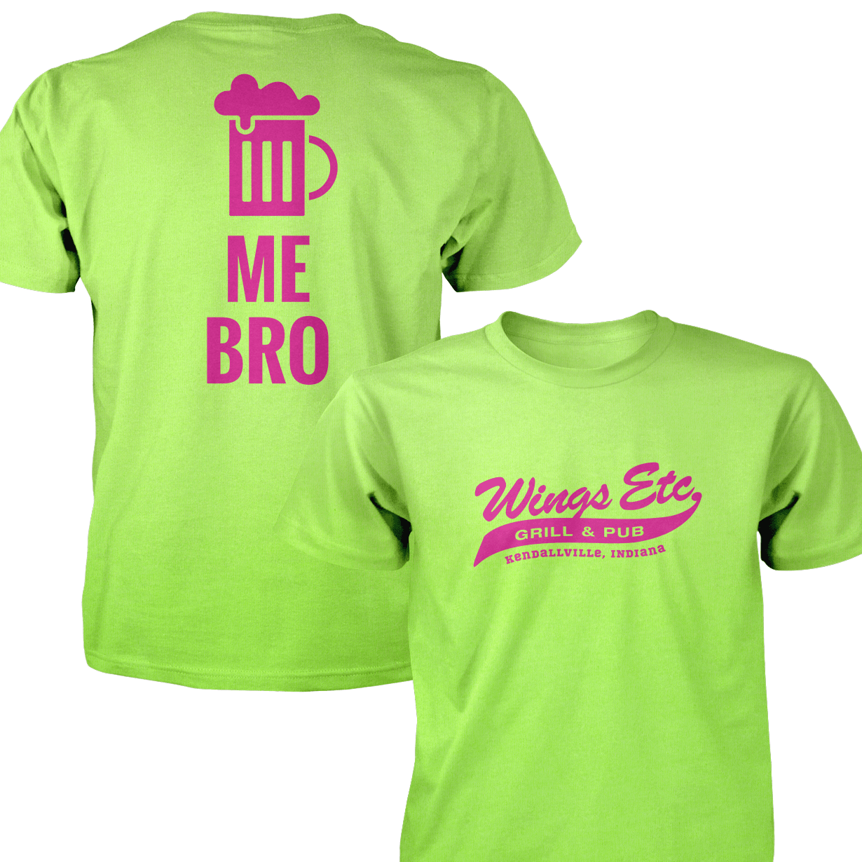 Wings Etc. Beer Me Bro - Next Level Premium Cvc Crew T-Shirt - Kendallville Indiana