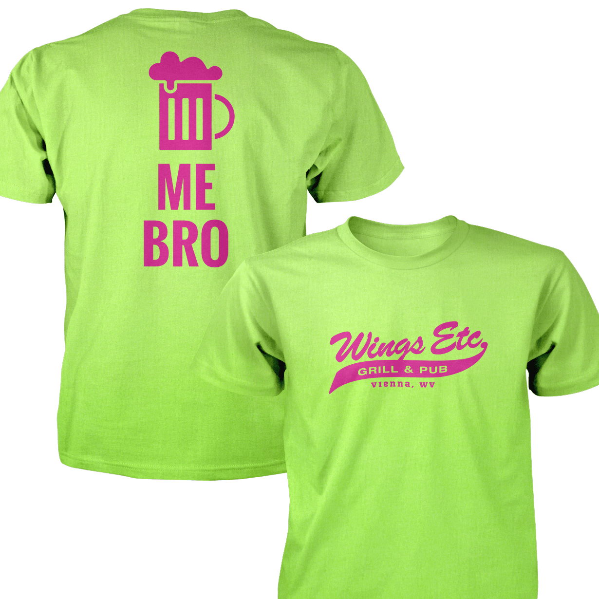 Wings Etc. Beer Me Bro - Next Level Premium Cvc Crew T-Shirt - Vienna West Virginia