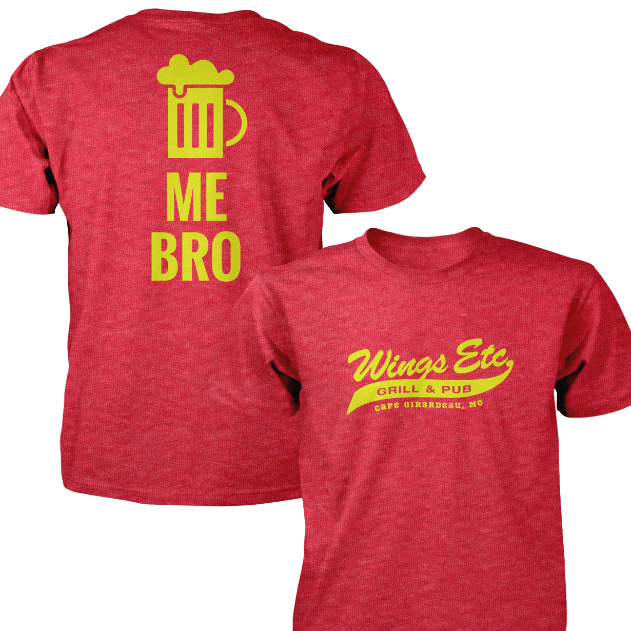 Wings Etc. Beer Me Bro - Next Level Premium Cvc Crew T-Shirt - Cape Girardeau Missouri