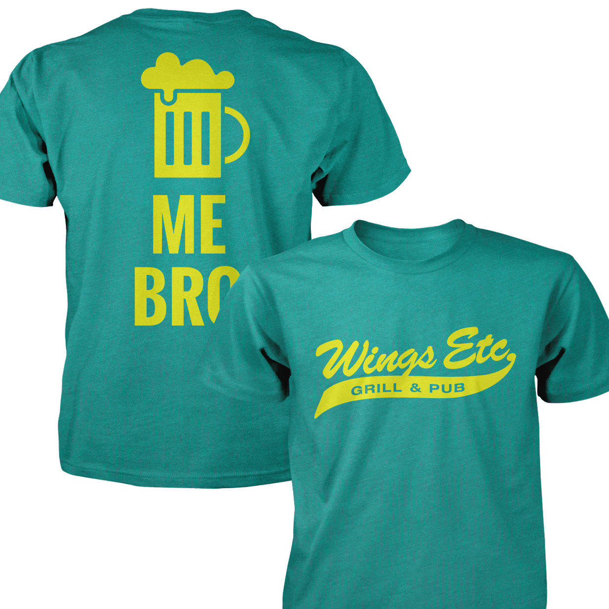 Wings Etc. Beer Me Bro - Next Level Premium Cvc Crew T-Shirt