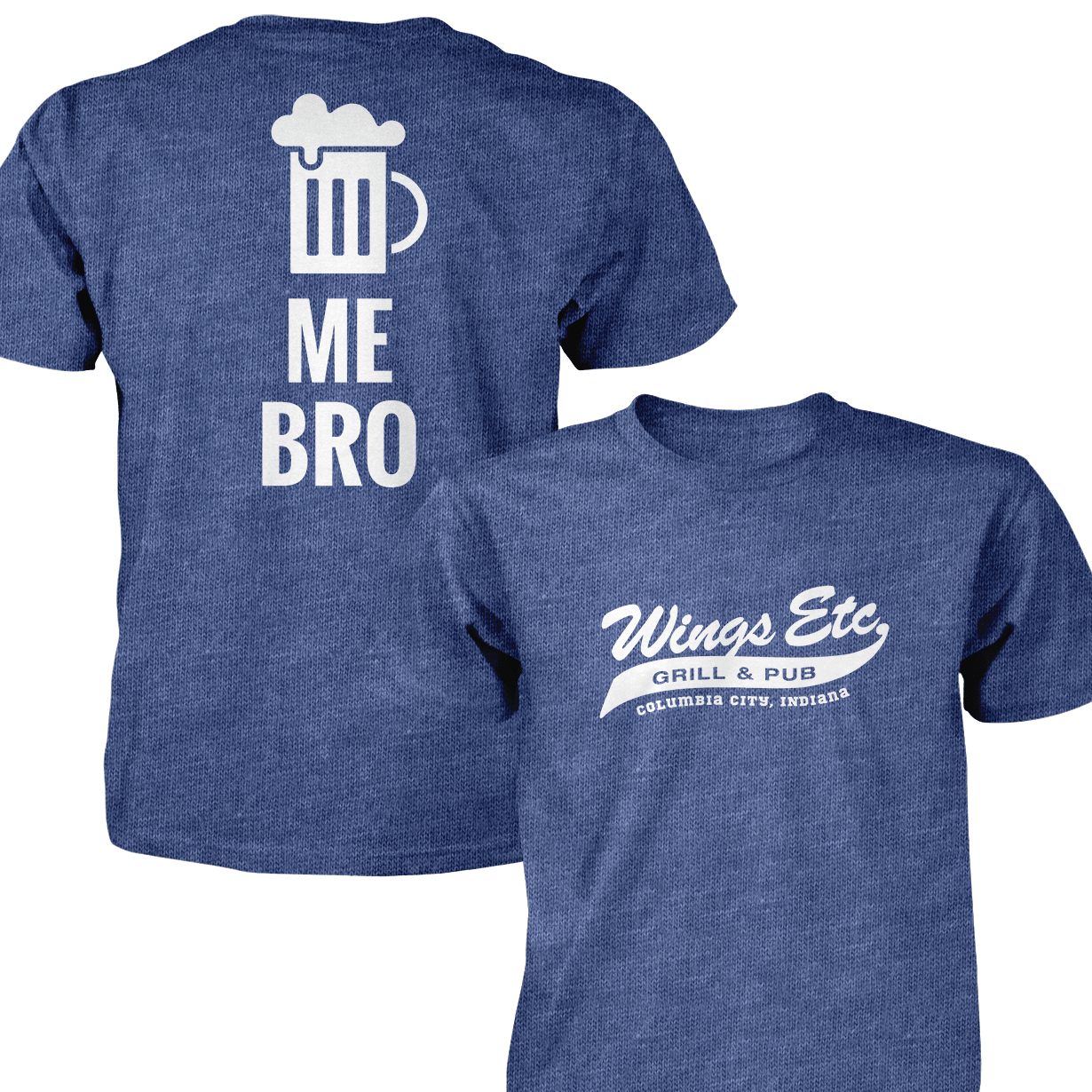 Wings Etc. Beer Me Bro - Next Level Premium Cvc Crew T-Shirt - Columbia City Indiana