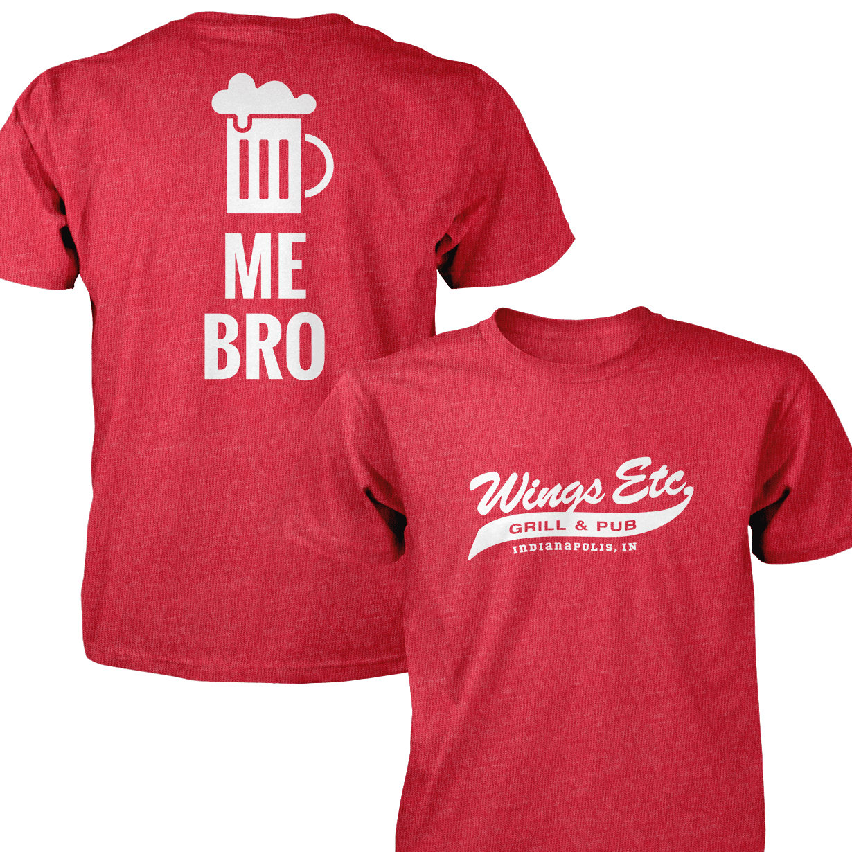 Wings Etc. Beer Me Bro - Next Level Premium Cvc Crew T-Shirt - Indianapolis Indiana