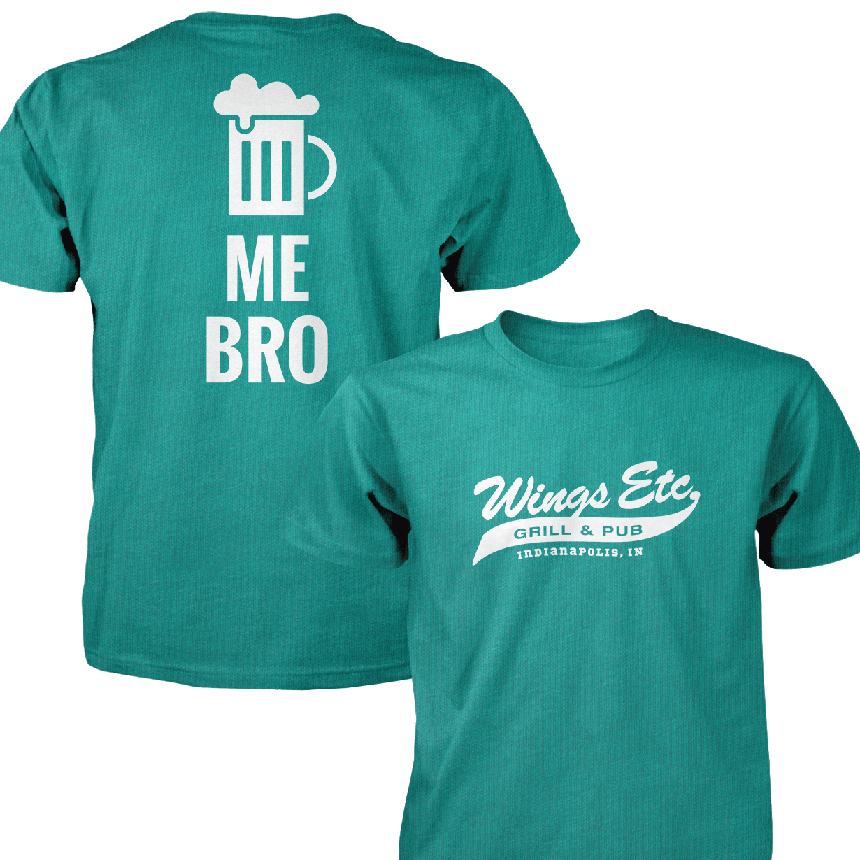 Wings Etc. Beer Me Bro - Next Level Premium Cvc Crew T-Shirt - Indianapolis Indiana