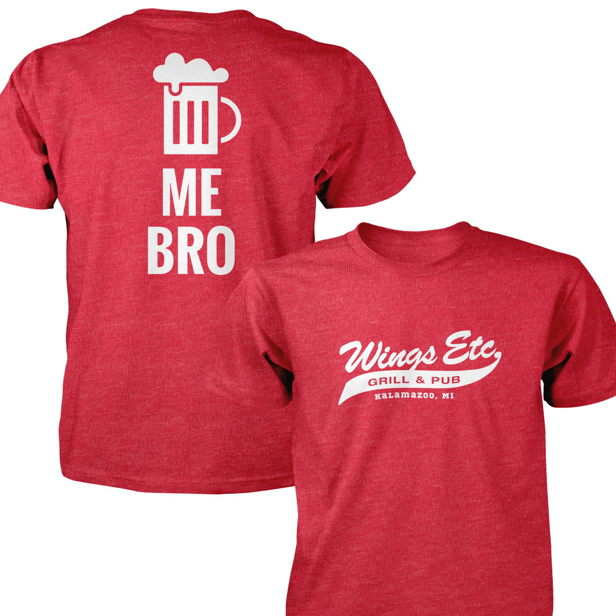 Wings Etc. Beer Me Bro - Next Level Premium Cvc Crew T-Shirt - Kalamazoo Michigan