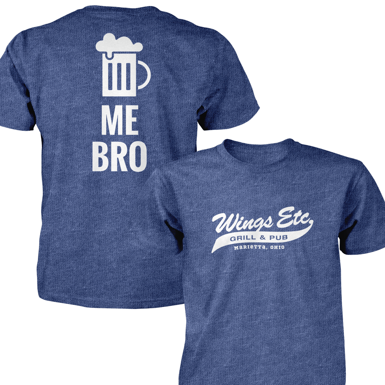 Wings Etc. Beer Me Bro - Next Level Premium Cvc Crew T-Shirt - Marietta Ohio