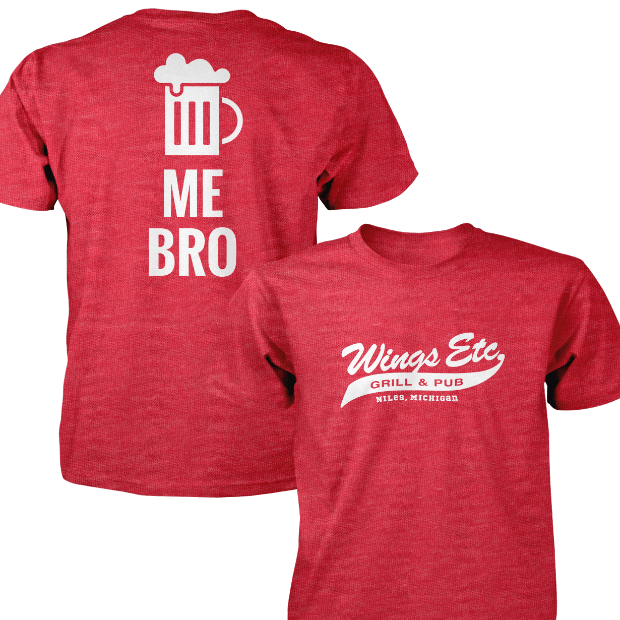 Wings Etc. Beer Me Bro - Next Level Premium Cvc Crew T-Shirt - Niles Michigan