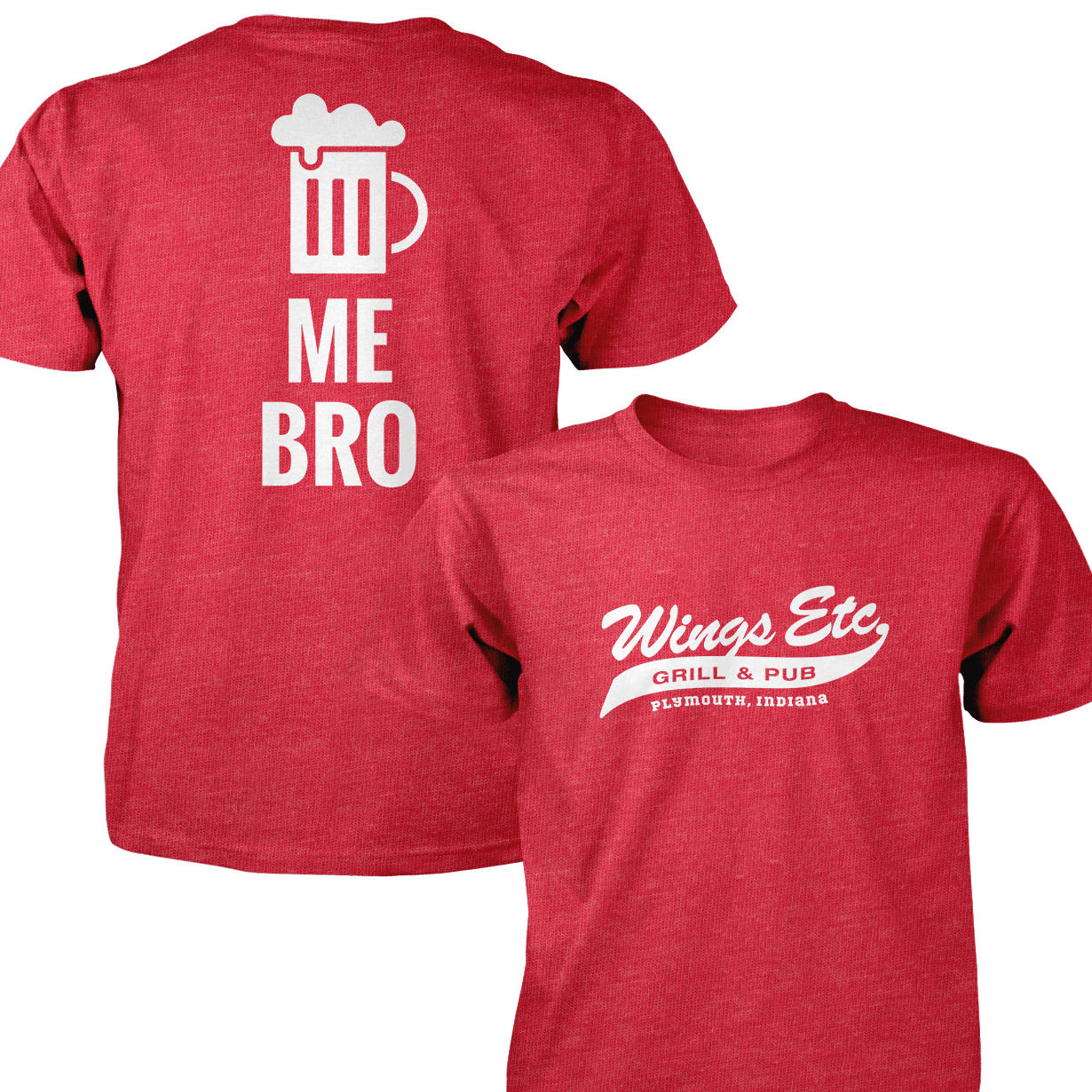 Wings Etc. Beer Me Bro - Next Level Premium Cvc Crew T-Shirt - Plymouth Indiana