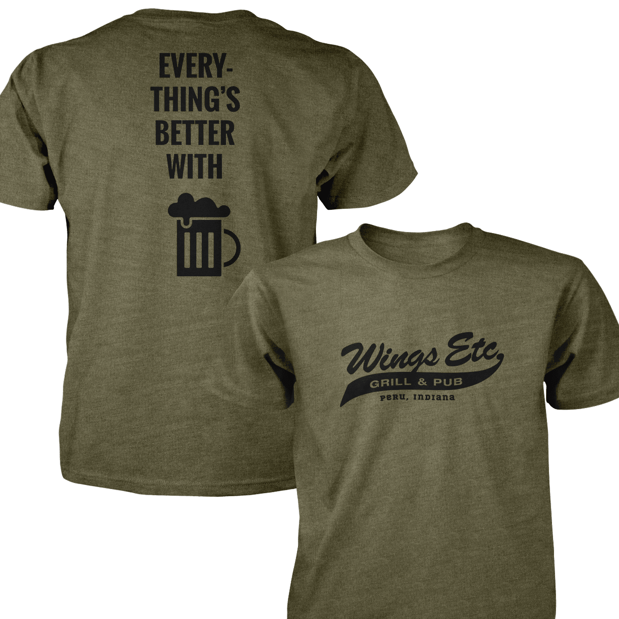 Wings Etc. Everythings Better - Next Level Premium Cvc Crew T-Shirt - Peru Indiana