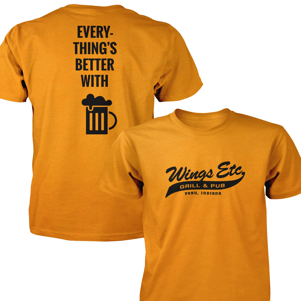 Wings Etc. Everythings Better - Next Level Premium Cvc Crew T-Shirt - Peru Indiana