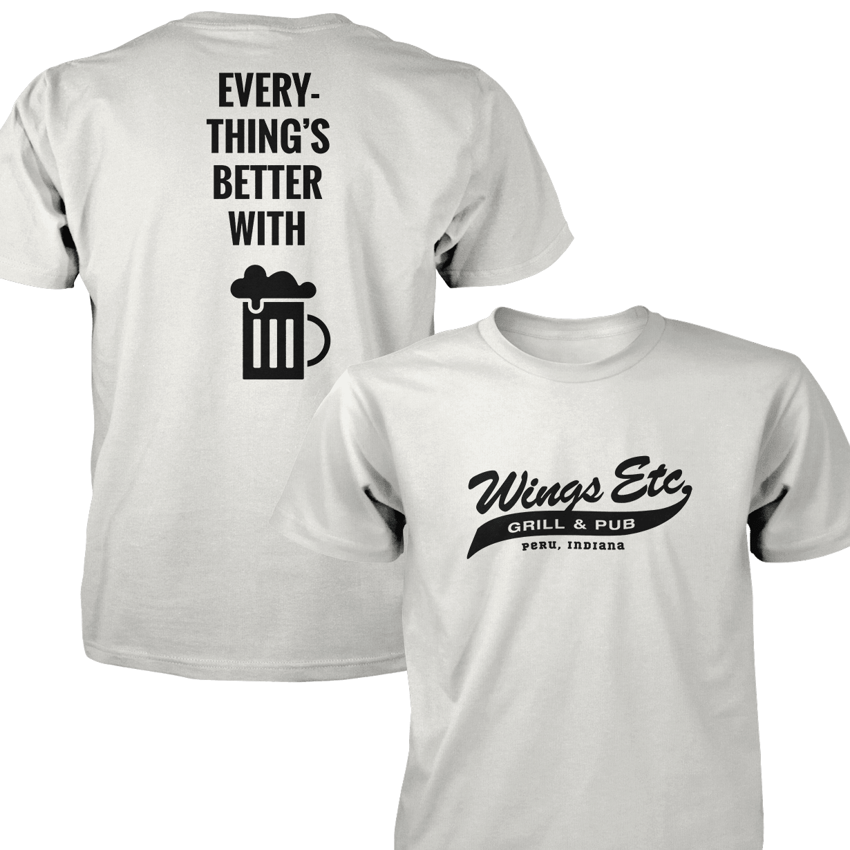 Wings Etc. Everythings Better - Next Level Premium Cvc Crew T-Shirt - Peru Indiana