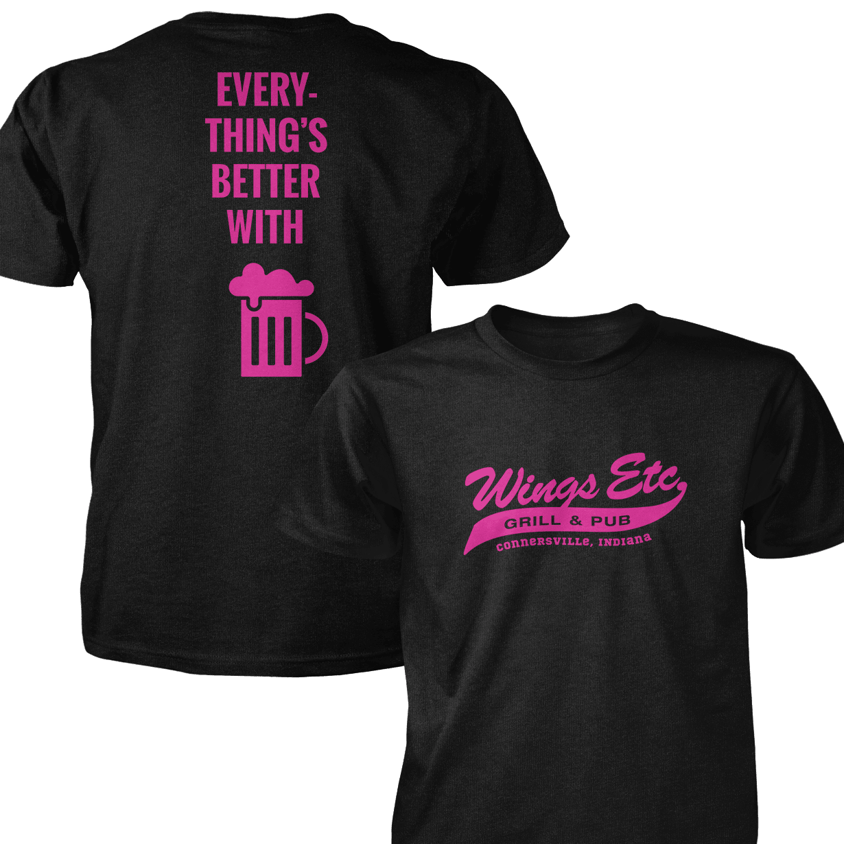 Wings Etc. Everythings Better - Next Level Premium Cvc Crew T-Shirt - Connersville Indiana