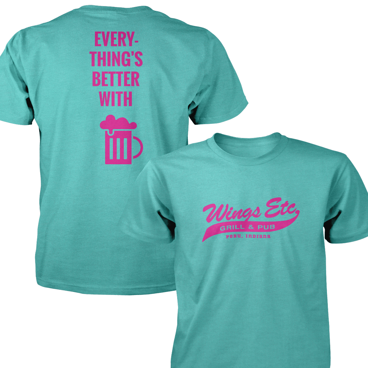 Wings Etc. Everythings Better - Next Level Premium Cvc Crew T-Shirt - Peru Indiana