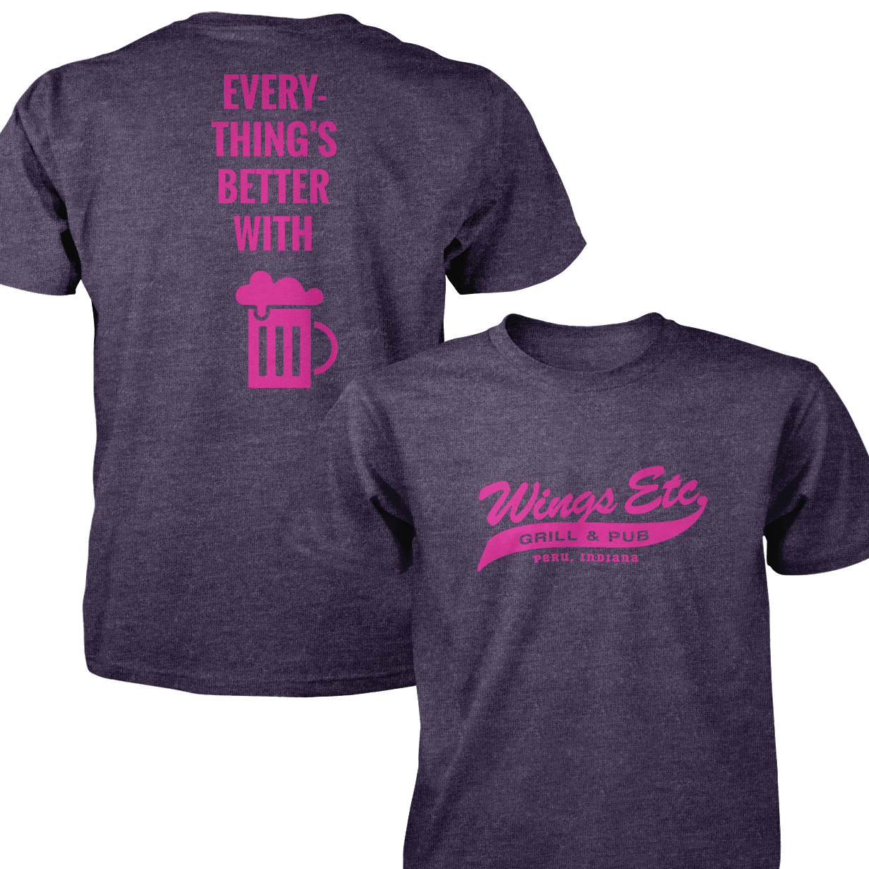 Wings Etc. Everythings Better - Next Level Premium Cvc Crew T-Shirt - Peru Indiana