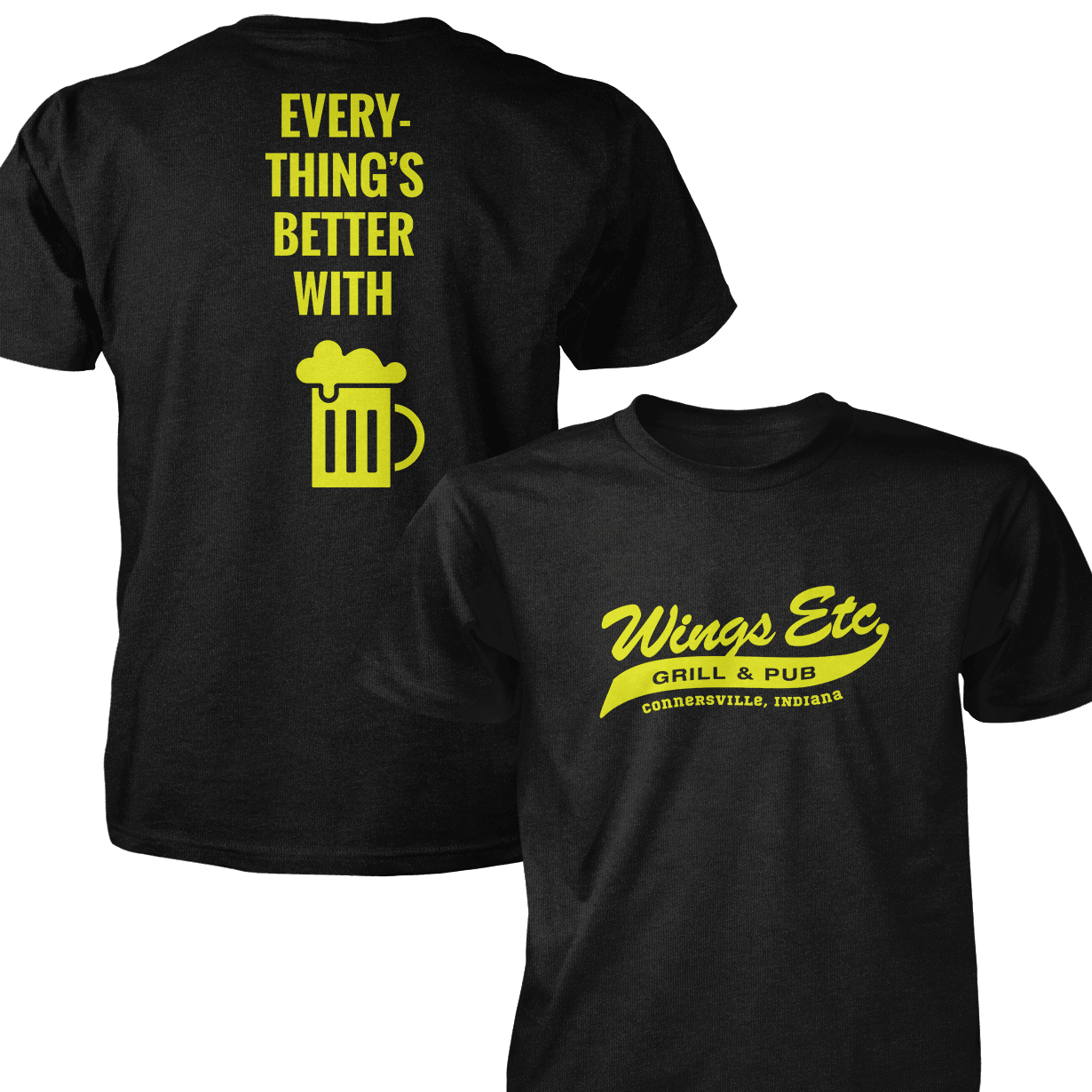Wings Etc. Everythings Better - Next Level Premium Cvc Crew T-Shirt - Connersville Indiana