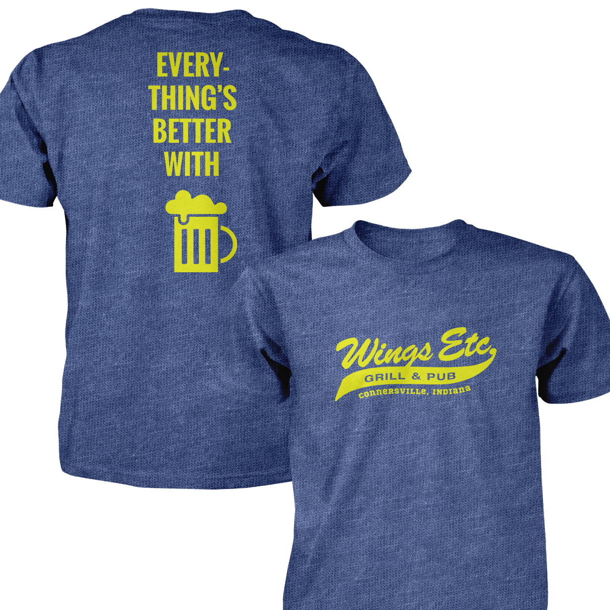 Wings Etc. Everythings Better - Next Level Premium Cvc Crew T-Shirt - Connersville Indiana